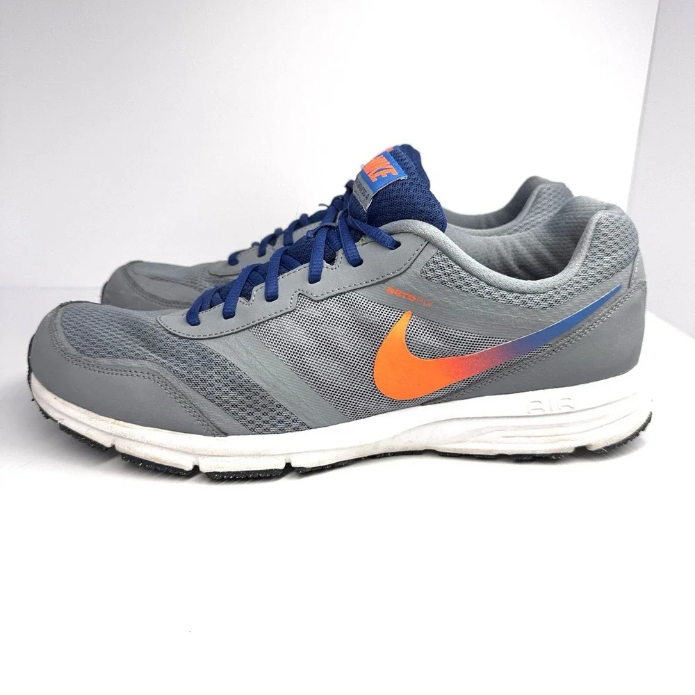Nike Air Relentless 4 Mens Running Shoes Gray‎ Orange Blue Lace Up Size 15